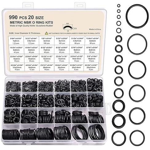 595 Pcs Metric and SAE Air Conditioning O-Ring Kit 36 Size Seal Rubber O-Rings Assortment Set for Compressor,Automotive A/C,Professional Faucet Plumbing,Resist Oil and Heat (Green) in Saudi Arabia