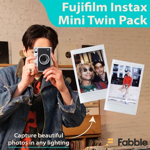 Fujifilm Instax Mini Evo Hybrid Instant Camera (Black) Bundle with 20-Exposure Film, 32GB microSD Card, Protective Case, Photo Album, Screen Protectors, USB Card Reader in Saudi Arabia