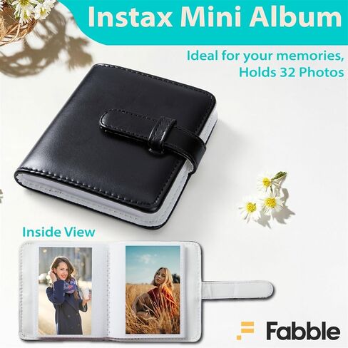 Fujifilm Instax Mini Evo Hybrid Instant Camera (Black) Bundle with 20-Exposure Film, 32GB microSD Card, Protective Case, Photo Album, Screen Protectors, USB Card Reader in Saudi Arabia