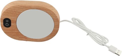 USB Electric Cup Warmer with Gravity Sensor, 55-65C Constant Temperature Coffee Mug Heater, Portable Wood Grain Design for Office Home Travel in Saudi Arabia