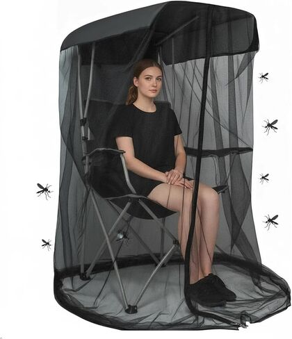 Mosquito Net for Canopy Chair & Patio Swing, Chair Bug Net Enclosure with Zipper Door, Extra Large 61" x 49" x 81" Bug Tent Cover, Breathable Mesh Chair Shield for Camping, Fishing & Backyard in Saudi Arabia