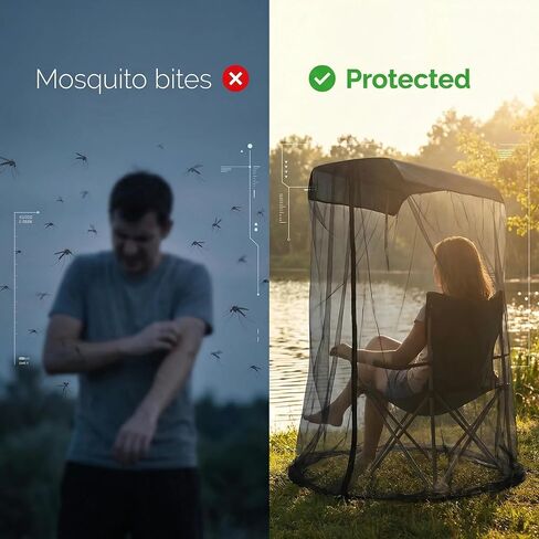 Mosquito Net for Canopy Chair & Patio Swing, Chair Bug Net Enclosure with Zipper Door, Extra Large 61" x 49" x 81" Bug Tent Cover, Breathable Mesh Chair Shield for Camping, Fishing & Backyard in Saudi Arabia