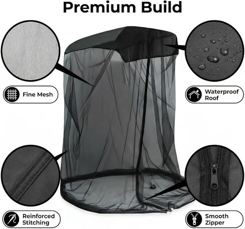 Mosquito Net for Canopy Chair & Patio Swing, Chair Bug Net Enclosure with Zipper Door, Extra Large 61" x 49" x 81" Bug Tent Cover, Breathable Mesh Chair Shield for Camping, Fishing & Backyard in Saudi Arabia