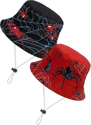 Skicuff 2 حزمة قبعات دلو العنكبوت Spiderweb قبعات الشمس Packable الصيف الشاطئ قبعة الصيد مع حافة واسعة لموضوع العنكبوت لوازم الحفلات هدايا عيد ميلاد الكرتون الأنشطة الخارجية حماية من الشمس in Saudi Arabia