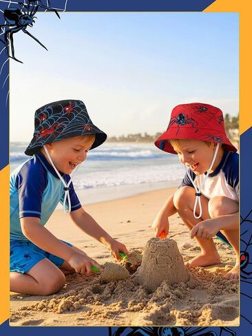 Skicuff 2 حزمة قبعات دلو العنكبوت Spiderweb قبعات الشمس Packable الصيف الشاطئ قبعة الصيد مع حافة واسعة لموضوع العنكبوت لوازم الحفلات هدايا عيد ميلاد الكرتون الأنشطة الخارجية حماية من الشمس in Saudi Arabia