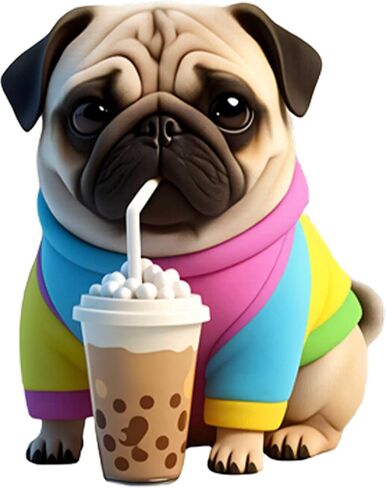 Pug Dog Drinking Dust Plug Acrylic Charms for electronic products,Type-C Charging Port Dust Plugs Pendant Compatible with E-Reader Phone Tablet, Gift for Christmas, Birthday, Anniversary Day in Saudi Arabia