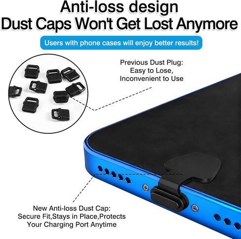 12-Pack USB Type-C Silicone Dust Plugs – Anti-Loss Port Covers with Detachable Adhesive for Smartphones, Tablets & USB-C Devices in Saudi Arabia