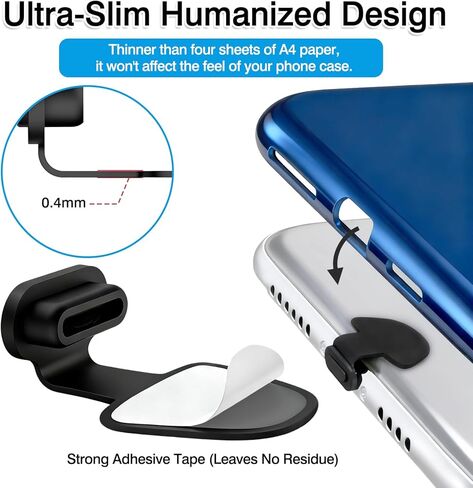 12-Pack USB Type-C Silicone Dust Plugs – Anti-Loss Port Covers with Detachable Adhesive for Smartphones, Tablets & USB-C Devices in Saudi Arabia