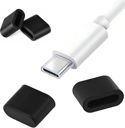 40 قطعة من قابس الغبار USB C، أغطية سوداء مضادة للغبار من النوع C، واقيات غطاء منفذ الشحن لأي منفذ ذكر من النوع C، أغطية USBA من السيليكون للهاتف الخلوي in Kuwait