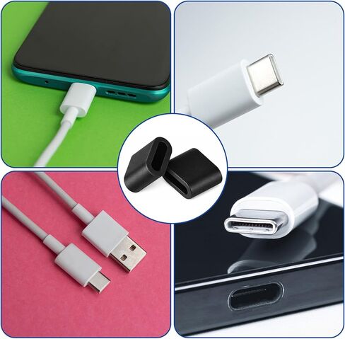 40 قطعة من قابس الغبار USB C، أغطية سوداء مضادة للغبار من النوع C، واقيات غطاء منفذ الشحن لأي منفذ ذكر من النوع C، أغطية USBA من السيليكون للهاتف الخلوي in Kuwait