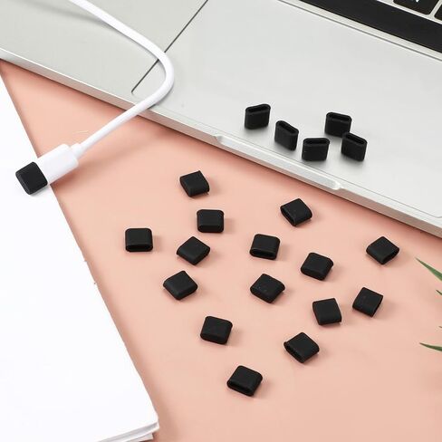 40 قطعة من قابس الغبار USB C، أغطية سوداء مضادة للغبار من النوع C، واقيات غطاء منفذ الشحن لأي منفذ ذكر من النوع C، أغطية USBA من السيليكون للهاتف الخلوي in Kuwait