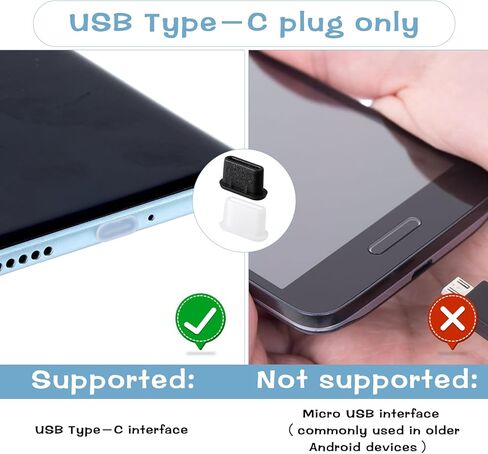 20 حزمة من قابس الغبار USB C مع فرشاة تنظيف، غطاء حماية لمنفذ الشحن من السيليكون من النوع C متوافق مع سلسلة 17،16،15، وSamsung Galaxy، وPixel، وجميع الأجهزة من النوع C in Saudi Arabia