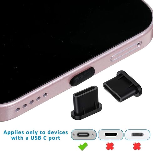 USB C Dust Plug, Silicone Port Cover Protector with Cleaning Brush, Type C Charging Port Protectors Compatible with 17 16 15 Series Samsung Galaxy Google Pixel All Type C Devices in Saudi Arabia