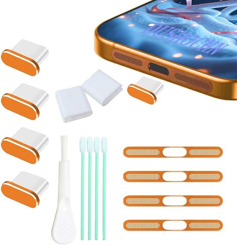 Metal USB C Dust Plug, Type-C Port Cap, Charging Port Plug Covers，Speaker Dust Covers for iPhone 17 Pro/Max, Equipped with Anti Loss Bracket, 4Pack (Dark Blue Max) in Saudi Arabia