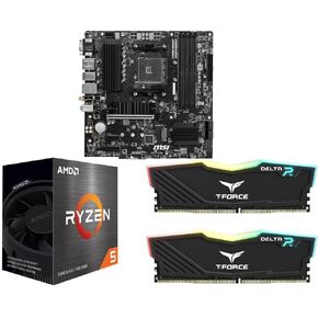 مجموعة ذاكرة وحدة المعالجة المركزية للوحة الأم Newegg - حزمة B550M PRO-VDH WiFi مع Ryzen 5 5500 وT-Force Delta RGB 16 جيجابايت (2 × 8 جيجابايت) TF3D416G3200HC16FDC01 in Kuwait