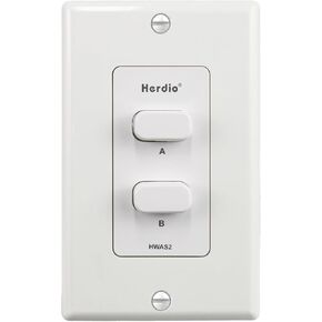 Herdio in-Wall Speaker Selector Switch - 2 Channel Home Audio Speakers Controller for Pair of Speakers - Support 120W Peak Power Per Channel in Saudi Arabia