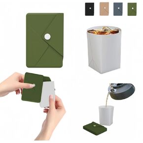 Silicone Collapsible Cup, Foldable Travel Mug with Card Sleeve Holder | Portable Leak-Proof Reusable Water Cup & Camping Cup for Hiking, Sports, Office (black) in Saudi Arabia