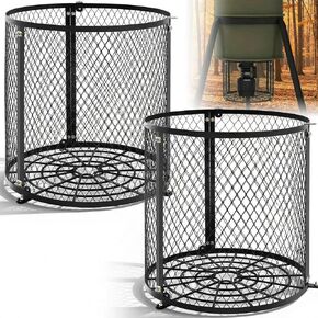 2 Pack Deer Feeder Varmint Guard Cage 11.8" x 11.8" x 12.2", Heavy Duty Steel Animal Guard, Raccoon Squirrel Bird Proof, All Weather Rust Resistant for Hunting Keeping Animal Away from in Kuwait