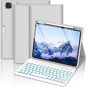 COO for iPad Air 11-inch Case with Keyboard (M4/M3/M2,2026/2025/2024) & iPad Air 5/4th Gen (2020/2022),7-Color Backlight,Folio Cover with Pencil Holder for iPad Pro 11 (4th/3rd/2nd/1st Gen)-Light Pink in Saudi Arabia