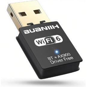 محول واي فاي USB، واي فاي وبلوتوث 2 في 1 محول واي فاي للكمبيوتر المكتبي، شبكة لاسلكية 900 ميجا بايت في الثانية بنطاق مزدوج 2.4 جيجا هرتز/5 جيجا هرتز، التوصيل والتشغيل، متوافق مع الكمبيوتر الشخصي/الكمبيوتر المحمول/سطح المكتب، يدعم Win10/11 in Kuwait