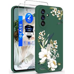 حافظة Yucenx لهاتف Samsung Galaxy A37 Florals مع واقيات شاشة 2X، غطاء واقٍ مضاد للصدمات من السيليكون السائل الناعم للفتيات والنساء لهاتف Galaxy A37 (ملون) in Kuwait