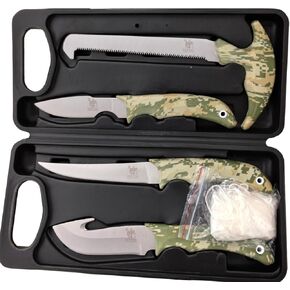 CATCHRO Hunting Knife Set 4 PCS Deer Gutting Kit with Bone Saw, Skinning Knife & Gut Hook Knife – Outdoor Knife Set with Gloves & Case, Survival Knife, Hunting Gear, Camping Hunting Accessories, Outdoor Gifts for Men in Saudi Arabia