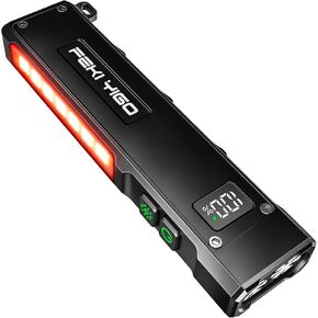 Feki Yigo Flat EDC Flashlight Rechargeable 1800 Lumens - Pocket Flashlight with 365nm UV Light, RGB Modes, Magnetic Base, Digital Display, IPX4 Waterproof for Camping, Emergency, Mechanics (Orange) in Saudi Arabia