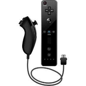 جهاز تحكم Dotca RC01 Wii ووحدة تحكم Nunchuck مع حافظة سيليكون لجهاز Nintendo Wii (أسود) in Kuwait