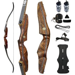 Archery Recurve Bow Takedown Traditional Hunting Bow 30-60lb with Bamboo Core Limbs and Wooden Riser for Adults Beginner Target Practice 60 inches in Kuwait