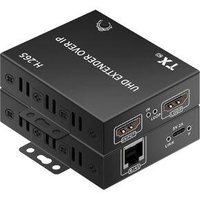 موسع HDMI عبر إيثرنت 4K TCP/IP 492ft، 4K@30HZ/2K@60hz/1080P@60HZ، إلخ. ترميز/فك تشفير H.265، إعداد 1 إلى العديد، عنوان IP ثابت، مع خيار تغيير IP. تتطلب عرض النطاق الترددي 10M فقط. in Kuwait