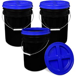 ePackageSupply Premium 5 Gallon Food Grade Plastic Pail with Gamma Seal Lid | Made in USA | BPA-Free | Heavy-Duty 90 Mil | Airtight Stackable Container, 6 Count in Saudi Arabia