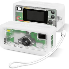 حافظة من السيليكون لكاميرا Kodak Charmera الرقمية ذات سلسلة المفاتيح - غطاء واقٍ مقاوم للصدمات مع فتحات دقيقة، مادة سيليكون ممتازة مضادة للاصفرار للكاميرا الصغيرة (حليب الفراولة) in Kuwait