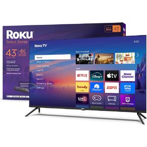 تلفزيون Roku الذكي - سلسلة مختارة مقاس 43 بوصة، تلفزيون 4K HDR - RokuTV مع جهاز تحكم عن بعد صوتي محسّن - تلفزيون LED بشاشة مسطحة مع شبكة Wi-Fi لبث الأخبار المحلية المباشرة والرياضة والترفيه العائلي in Kuwait