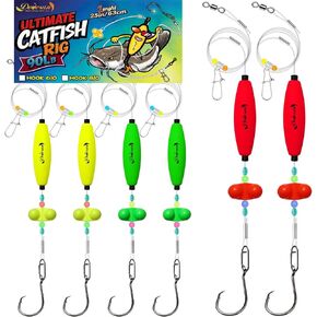 Dovesun Catfish Rigs Take Down Rigs for Catfish Float Rigs with Rattles Santee Rig Circle Hooks 6/0 8/0 Ready to Use Catfishing Tackle 6pcs in Saudi Arabia