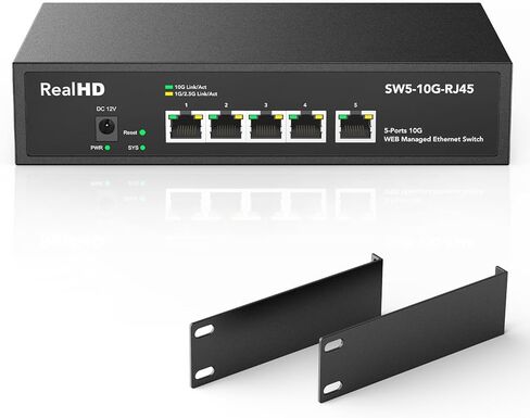 8 منافذ 10 جيجابت RJ45 محول إيثرنت للشبكة المُدارة عبر الويب 8 × 10 جيجا بايت Base-T Port | متعدد جيجا 10G-5G-2.5G-1G | حامل حامل مقاس 19 بوصة | مروحة مدمجة | عرض النطاق الترددي 160 جيجا | 10 جيجابت في الثانية لشبكة 10G NAS والكمبيوتر الشخصي وجهاز التوجيه in Saudi Arabia