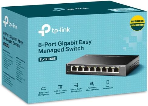 TP-Link 8 Port Gigabit Easy Managed Switch, VLAN, Auto Loop Prevention, IGMP Snooping, Fanless, Managed by Omada, Durable Metal w/ Shielded Ports(TL-SG208E) in Saudi Arabia