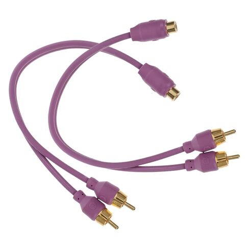HANABASS 2pcs Car Amplifier Splitter RCA Audio Splitter Cable 1 Female to 2 Male Y Adapter for Car Audio Modification and Subwoofer Installation in Saudi Arabia