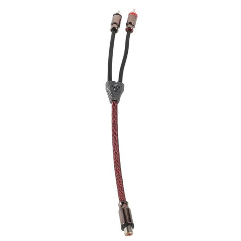 ibasenice Car Audio RCA Signal Cable 1 to 2 Dual Male Wire Subwoofer Pure Copper Connector with Red Mesh Sleeve for Vehicle Stereo System in Saudi Arabia