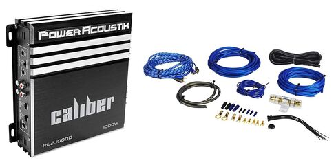 Power Acoustik RE2-1000D 1000 Watt 2-Channel Car Audio Amplifier Bundle with Rockville RWK81 8 Gauge Complete Amp Installation Wire Kit with 100% Copper RCA in Saudi Arabia