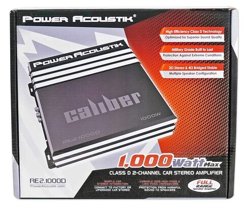 Power Acoustik RE2-1000D 1000 Watt 2-Channel Car Audio Amplifier Bundle with Rockville RWK81 8 Gauge Complete Amp Installation Wire Kit with 100% Copper RCA in Saudi Arabia