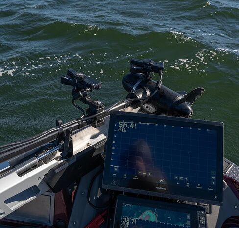 حامل مزدوج 0 درجة لـ Garmin Livescope LVS34 Plus، وضع للأمام والأسفل والمنظور، ألومنيوم، أسود، حامل Gimbal in Kuwait