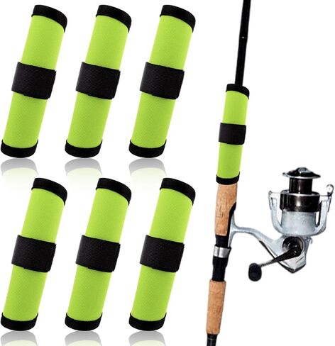 Larrel 6 Pack Fishing Lure Wraps Fishing Rod Sleeves Lure Cover Fish Hook Covers Bait Storage Protectors Rod Sleeve Guard, Green in Saudi Arabia