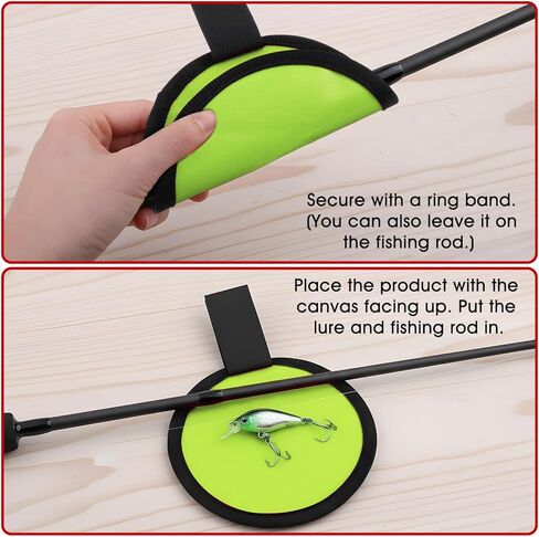 Larrel 6 Pack Fishing Lure Wraps Fishing Rod Sleeves Lure Cover Fish Hook Covers Bait Storage Protectors Rod Sleeve Guard, Green in Saudi Arabia