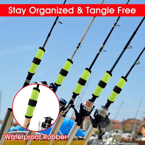 Larrel 6 Pack Fishing Lure Wraps Fishing Rod Sleeves Lure Cover Fish Hook Covers Bait Storage Protectors Rod Sleeve Guard, Green in Saudi Arabia