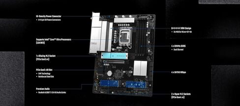 اللوحة الأم ASRock B860 Rock WiFi 7 ATX، تدعم معالجات Intel Core Ultra (السلسلة 2، LGA1851)، DDR5 8666+ (OC)، PCIe 5.0، WiFi 7، 2.5G LAN، Dr.MOS in Saudi Arabia