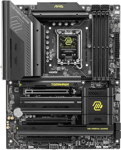 اللوحة الأم للألعاب MSI MAG Z890 Tomahawk WiFi (LGA 1851، مجموعة شرائح Intel Z890، DDR5، PCIe 5.0، Wi-Fi 7، Bluetooth 5.4، USB Type-C، ATX) (متجددة) in Saudi Arabia