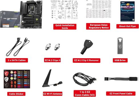اللوحة الأم للألعاب MSI MAG Z890 Tomahawk WiFi (LGA 1851، مجموعة شرائح Intel Z890، DDR5، PCIe 5.0، Wi-Fi 7، Bluetooth 5.4، USB Type-C، ATX) (متجددة) in Saudi Arabia