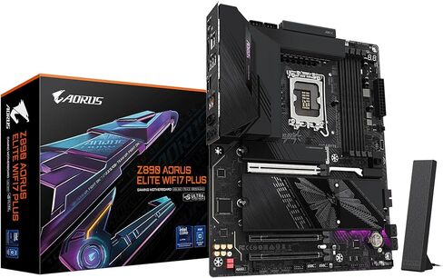 GIGABYTE Z890 AORUS Elite WIFI7 Plus Intel LGA 1851 ATX Motherboard, Support Core Ultra (Series 2), DDR5, 16+1+2 Power Phase, 4X M.2, PCIe 5.0, USB4, WiFi 7, 5GbE, EZ-Latch, D5 Bionic Corsa in Saudi Arabia