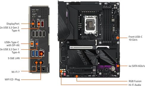 GIGABYTE Z890 AORUS Elite WIFI7 Plus Intel LGA 1851 ATX Motherboard, Support Core Ultra (Series 2), DDR5, 16+1+2 Power Phase, 4X M.2, PCIe 5.0, USB4, WiFi 7, 5GbE, EZ-Latch, D5 Bionic Corsa in Saudi Arabia