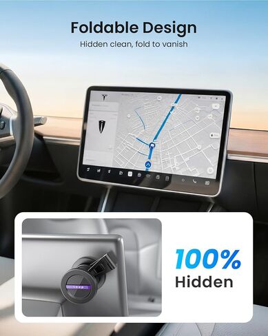 LOXP Upgrade Tesla Phone Mount [Strong Magnetic & Foldable] Aluminum Car Mount for Tesla Model 3/Y/Juniper, 360 Rotating Tesla Phone Holder Fits for iPhone 17 16 15 Pro Max, Tesla Accessories in Saudi Arabia